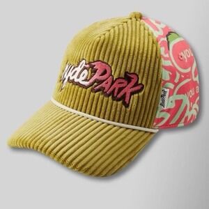 Hyde Park Corduroy Rope Trucker Hat Smashed The Weekend Watermelon NWT